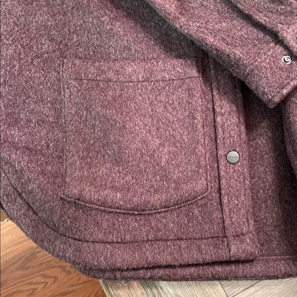 Carhartt Loose Fit Fleece Shirt Jacket Women's Small BlackBerry Heather NWT - Picture 16 of 16